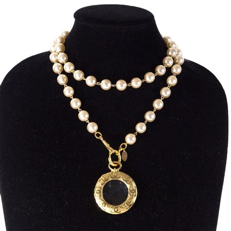 cc chanel pendant|long Chanel necklace with pearls.